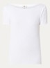 Balta T-shirt met ribstructuur en boothals - Gebroken wit