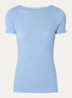 Balta T-shirt met ribstructuur en boothals - Blauwgrijs