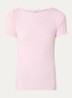 Balta T-shirt met ribstructuur en boothals - Lichtroze