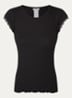 Baybay T-shirt met details van kant - Zwart
