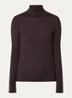 Beatha longsleeve in zijdeblend met col - Donkerbruin