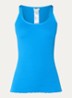 Belle ribgebreide top in zijdeblend met ronde hals - Blauw