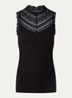 Benita mouwloze top in zijdeblend met details van kant - Zwart