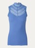 Benita mouwloze top in zijdeblend met details van kant - Blauw