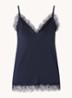 Billie spaghettitop met details van kant - Donkerblauw