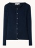 Fijngebreid vest in kasjmierblend  - Donkerblauw