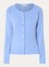 Fijngebreid vest in kasjmierblend  - Blauw
