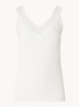 Tanktop met kant en structuur - Wit