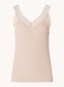 Tanktop met kant en structuur - Oudroze