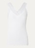 Tanktop met kant en structuur - Gebroken wit
