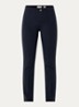 Alisa high waist slim fit pantalon met persplooi - Donkerblauw