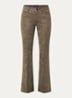 Antonia mid waist flared fit broek van imitatiesuède - Groen