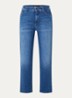Aubrey high waist slim fit jeans met steekzakken - Blauw