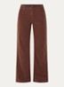 Audrey high waist wide fit broek van corduroy - Steenrood