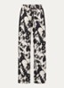High waist loose fit broek met print - Vanillegeel