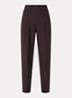 High waist slim fit pantalon met steekzakken - Donkerbruin