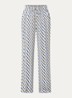 High waist straight fit broek met print - Blauw