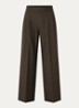 Mara high waist loose fit pantalon met gemêleerd dessin - Chocoladebruin