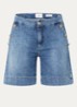 Mid waist straight fit korte broek van denim - Indigo