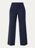 Mid waist straight fit pantalon in linnenblend - Donkerblauw