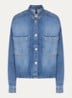 Overshirt van chambray met borstzakken - Blauw