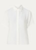 Saminna semi-transparante blouse in zijdeblend met structuur - Gebroken wit