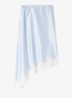 Asymmetrische rok met details van kant - Blauw / Ecru