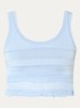 Crop top met opengewerkt dessin - Lichtblauw