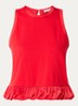Crop top met volant en gestrikt detail - Rood