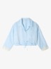 Cropped blouse met strass en details van kant - Lichtblauw