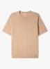 Fijngebreid T-shirt in zijdeblend - Beige