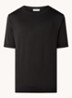 Fijngebreid T-shirt met ronde hals - Zwart