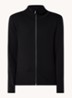 Fijngebreid vest van wol met opstaande kraag - Black / Zwart