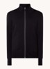 Fijngebreid vest van wol met opstaande kraag - Navy Blue / Blauw