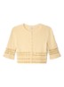 Fijngebreide crop top met kralendecoratie - Vanillegeel