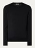 Fijngebreide pullover met ronde hals - Zwart