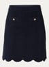 Grofgebreide mini rok met sierknopen - Blauw