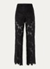 High waist flared fit broek met broderie - Zwart