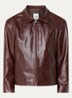 Jack van leer met steekzakken - Cognac / Bruin