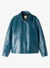 Jack van leer met steekzakken - Petrol Blue / Blauw