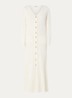 Midi jurk met opengewerkt dessin - Creme