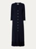 Midi jurk met V-hals - Donkerblauw