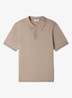 Regular fit fijngebreide polo met stretch  - Light Taupe / Bruin
