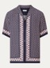 Regular fit overhemd met print - Donkerblauw
