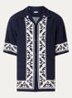 Regular fit overhemd met print - Donkerblauw