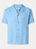 Regular fit overhemd met V-hals - Blauw