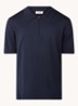 Regular fit polo met halve rits - Donkerblauw