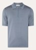 Regular fit polo met halve rits - Staalblauw