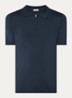Regular fit polo met halve rits  - Kobaltblauw
