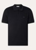 Regular fit polo van piqué katoen met logo - Zwart
